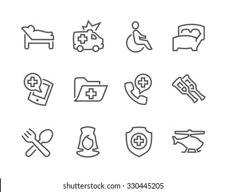 Simple Set of Medical Transportation Related Vector Icons for Your Design