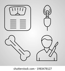 Conjunto simple de iconos de línea de vectores médicos
