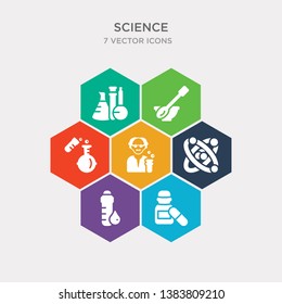 simple set of medicines, blood test, atoms, professor icons, contains such as icons test tube, spoon, flasks and more. 64x64 pixel perfect. infographics vector