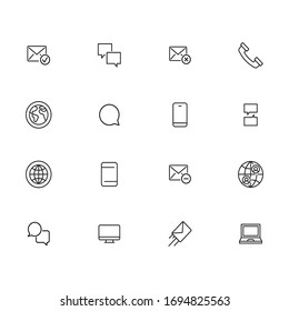 Simple set of message icons in trendy line style. Modern vector symbols, isolated on a white background. Linear pictogram pack. Line icons collection for web apps and mobile concept.