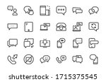 Simple set of message line vector line icons. contains icons such as conversation, SMS, notifications, group chat, and more. Editable stroke. 48x48 pixels perfect, white background.
