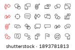 Simple set of message line vector line icons. contains icons such as conversation, SMS, notifications, group chat, and more. Editable stroke. 48x48 pixels perfect, white background.