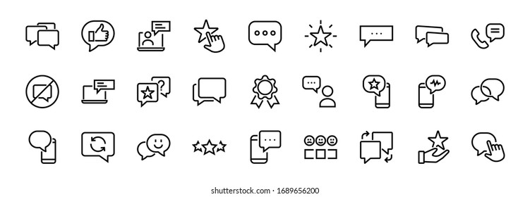 Simple set of message line vector line icons. contains icons such as conversation, SMS, notifications, group chat, and more. Editable stroke. 48x48 pixels perfect, white background.