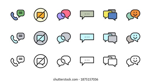 Simple set of message line vector line icons. contains icons such as conversation, SMS, notifications, group chat, and more. Editable stroke. 48x48 pixels perfect, white background.