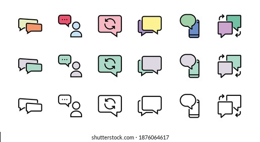 Simple set of message line vector line icons. contains icons such as conversation, SMS, notifications, group chat, and more. Editable stroke. 48x48 pixels perfect, white background.