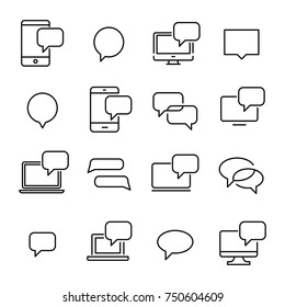 Simple set of message related outline icons. Elements for mobile concept and web apps. Thin line vector icons for website design and development, app development. Premium pack.