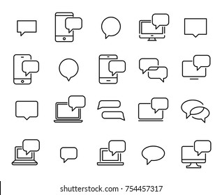 Simple set of message related outline icons. Elements for mobile concept and web apps. Thin line vector icons for website design and development, app development. Premium pack.