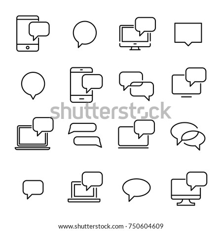 Simple set of message related outline icons. Elements for mobile concept and web apps. Thin line vector icons for website design and development, app development. Premium pack.