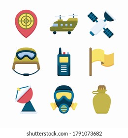 Simple Set Military Vector Color Icons