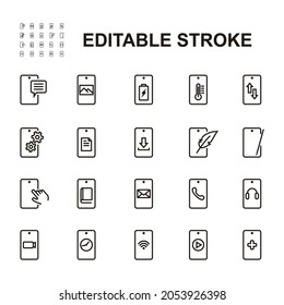 Simple Set of Mobile Apps Related Vector Line Icons. Contains such Icons as Component, Analytics, Coding and more. Editable Stroke. Eps 10.
