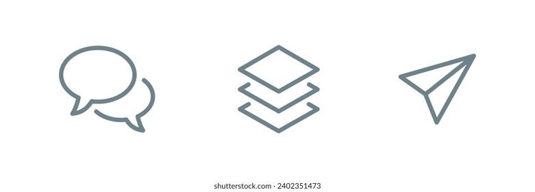 Conjunto simple de iconos de línea de vectores relacionados con aplicaciones móviles. comentar. ilustración vectorial