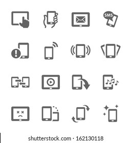 Simple set of mobile devices related vector icons for your design.