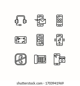 Simple Set of Mobile and Telephone Related Vector Line Icons