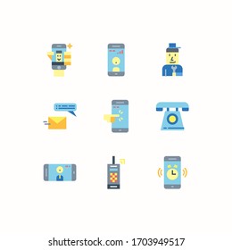 Simple Set of Mobile and Telephone Related Vector Flat Icons