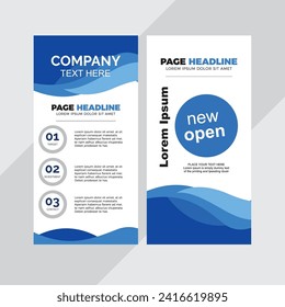 conjunto simple de banners verticales modernos color azul