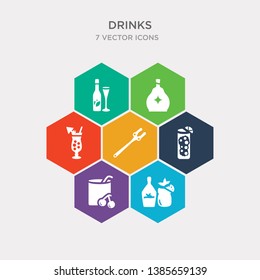 simple set of mojito, manhattan, mai tai, forks icons, contains such as icons sex on the beach, cognac, pink rose and more. 64x64 pixel perfect. infographics vector
