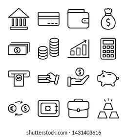 Simple Set Of Money And Banking Related Vector Line Icon. Editable Stroke