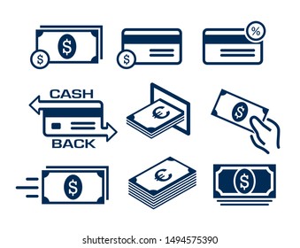 Simple Set of Money Related Vector Line Icons. Hand with a Coin and more. Editable Stroke