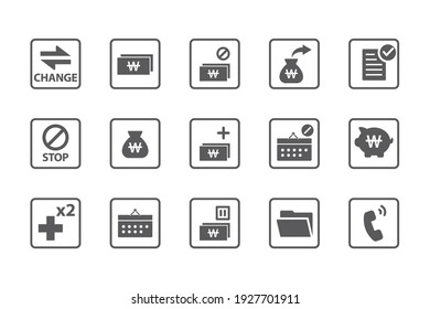 Einfache Set von Geld verwandten Vektorgrafik-Symbole. Enthält Symbole wie Versicherung, Geldbörse, Geld, Münzen und mehr. Bearbeitbarer Stroke.