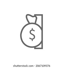 Juego simple de iconos de línea de vectores relacionados con el dinero