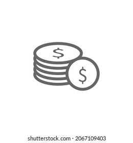 Juego simple de iconos de línea de vectores relacionados con el dinero