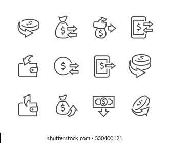 Simple Set of Money Related Vector Icons for Your Design