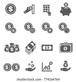 simple set of money related vector / icon set / 