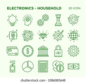 Simple set of money vector line icons
