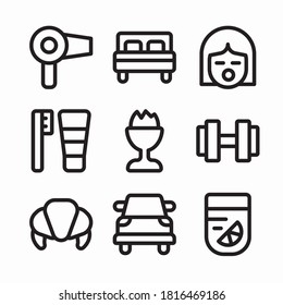 Iconos de la línea de vectores rutinarios simples