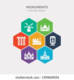simple set of moscow, barcelona, easter island, canyon icons, contains such as icons bay, cathedral, kinderdijk windmills and more. 64x64 pixel perfect. infographics vector