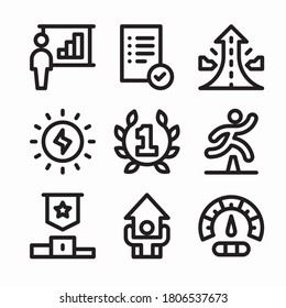 Simple Set Motivation Vector line Icons