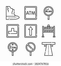 Simple Set Motor way Vector line Icons

