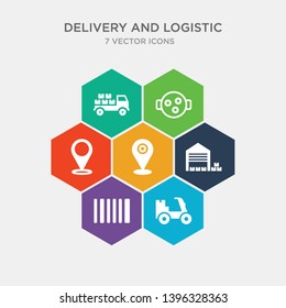 simple set of motorbike, barcode, warehouse, localize icons, contains such as icons pin, side up, delivery and more. 64x64 pixel perfect. infographics vector