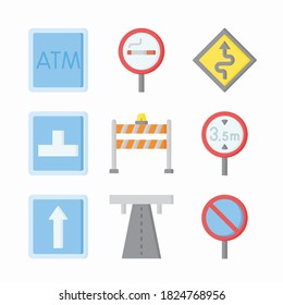 
Simple Set Motorway Vector Color Icons
