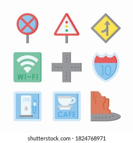 
Simple Set Motorway Vector Color Icons