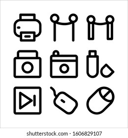 Simple Set Multimedia icons Line Vector