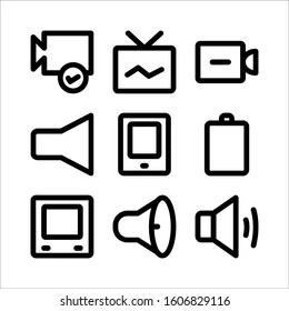 Simple Set Multimedia icons Line Vector