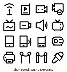 Simple Set of Multimedia Related Vector Line Icons