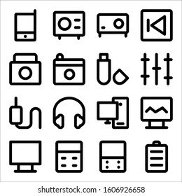 Simple Set of Multimedia Related Vector Line Icons