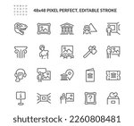 Simple Set of Museum Related Vector Line Icons. 
Contains such Icons as Tourist Group, Sculpture, Art Gallery and more. Editable Stroke. 48x48 Pixel Perfect.