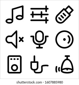 Simple Set of Music Related Vector Line Icons