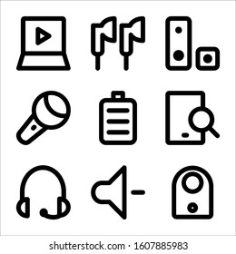 Simple Set of Music Related Vector Line Icons