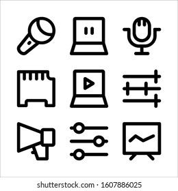 Simple Set of Music Related Vector Line Icons