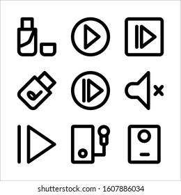 Simple Set of Music Related Vector Line Icons