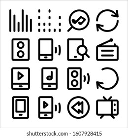 Simple Set of Music Related Vector Line Icons