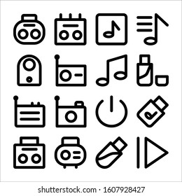 Simple Set of Music Related Vector Line Icons