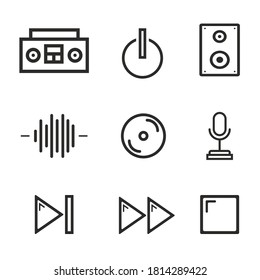 Simple Set of music related vector line icons. Vector illustration isolated on a white background. Web symbols for web sites and mobile app. Trendy design, vector illustration.