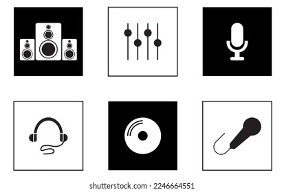 Simple Set of Music Related Vector Line Icons
