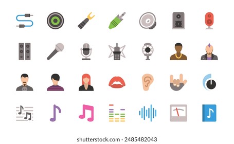 Simple Set of Music Related Vector Icons.
