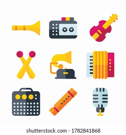 Simple Set Music Vector Color Icons